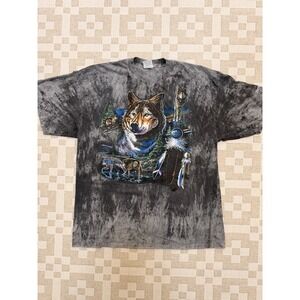 Vintage Wolf Native American Shirt Size XL Made In USA 90s Animal Nature